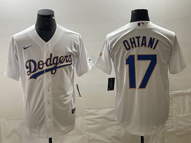 Men Los Angeles Dodgers #17 Ohtani White Nike Game MLB Jersey style 9